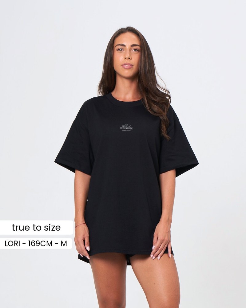 lori wearing the signature t-shirt