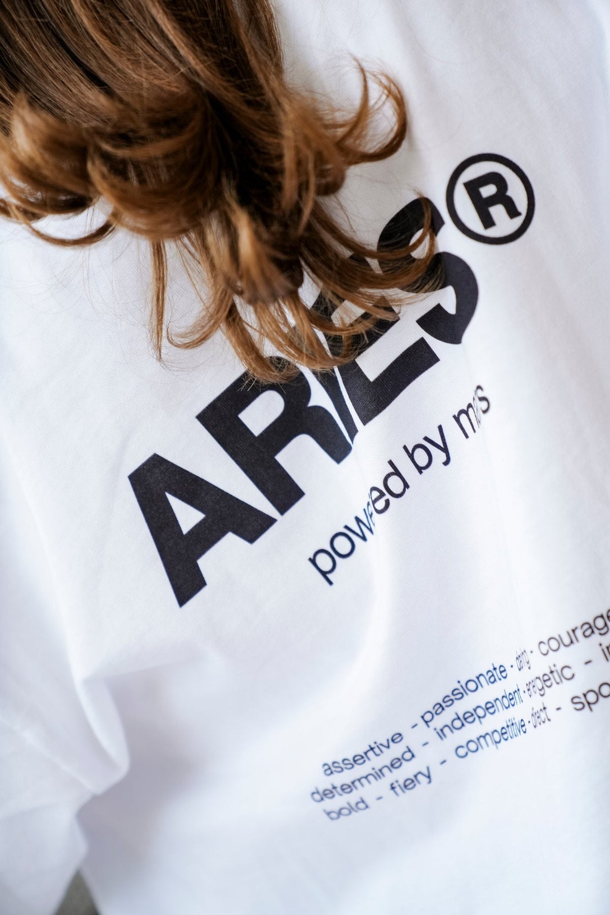the aries back print, up close