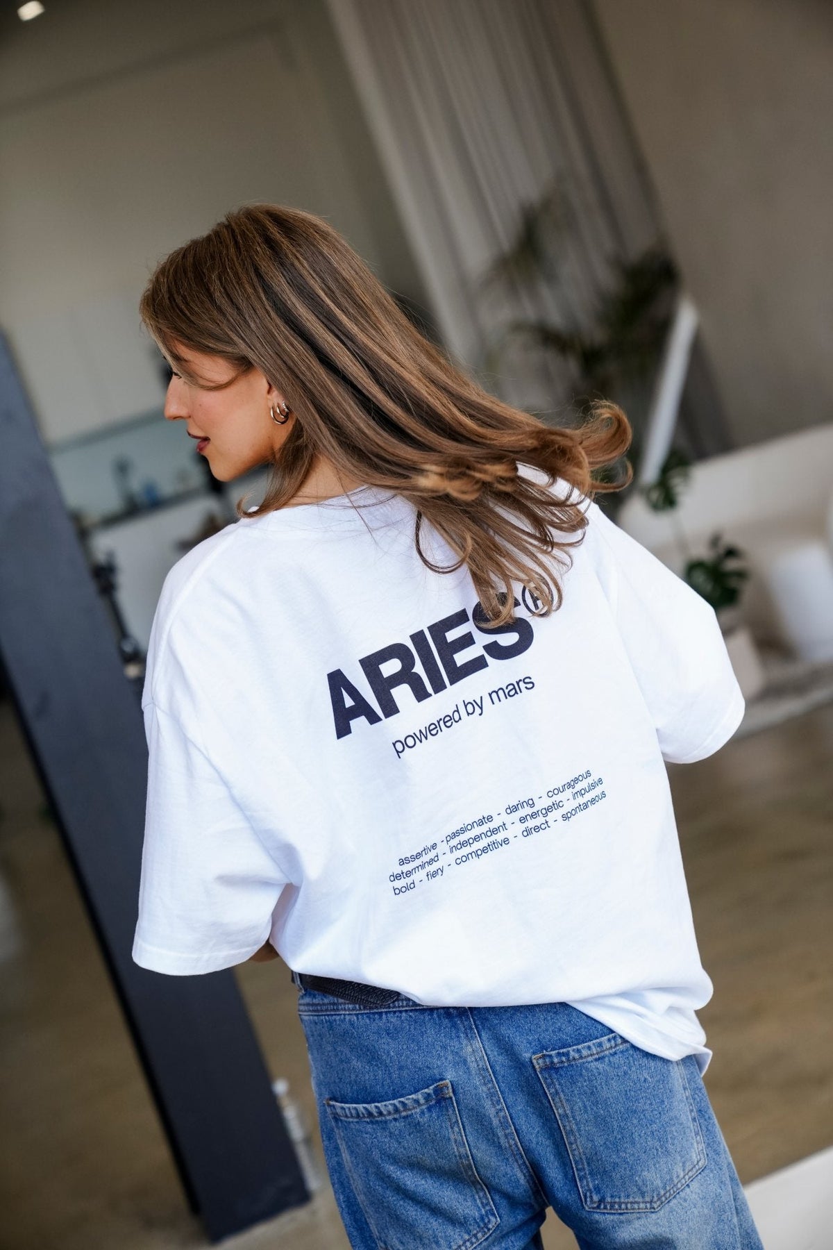 aries in white, on body